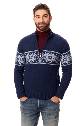 Lanieri-Fashion-granatowy-sweter-meski-norweski-wzor-niebieski-welna-troyer-krótki-zamek.jpg