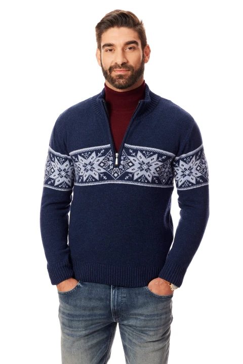 Lanieri-Fashion-granatowy-sweter-meski-norweski-wzor-niebieski-welna-troyer-krótki-zamek.jpg