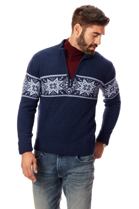 Lanieri-Fashion-granatowy-sweter-meski-norweski-wzor-niebieski-welna-troyer-krótki-zamek.jpg
