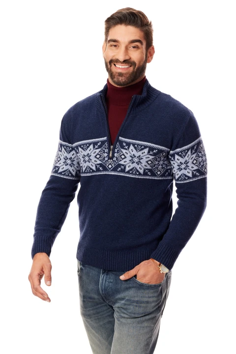 Lanieri-Fashion-granatowy-sweter-meski-norweski-wzor-niebieski-welna-troyer-krótki-zamek.jpg