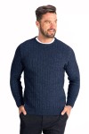 Sweter męski półgolf niski  granatowy 80% wełny 
