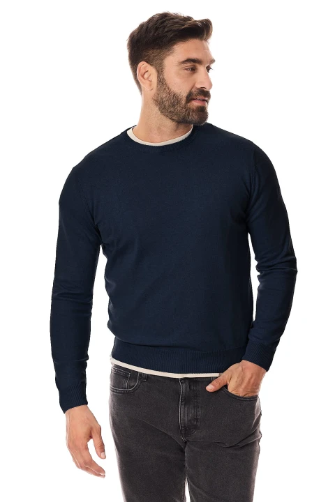 Lanieri Fashion sweter męski półgolf granatowy 10-102-01-W kolor 144 - A12.jpg