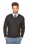 Sweter męski szpic grafitowy | Lanieri Fashion