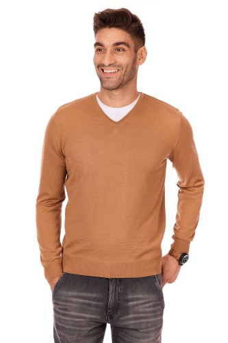 sweter-meski-w-serek-wełna-akryl-camel-klasyka-elegancki-Lanieri-Fashion.jpg