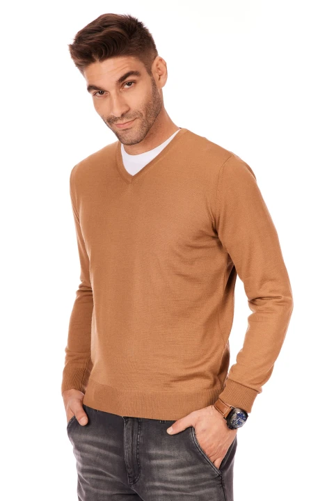 sweter-meski-w-serek-wełna-akryl-camel-klasyka-elegancki-Lanieri-Fashion.jpg