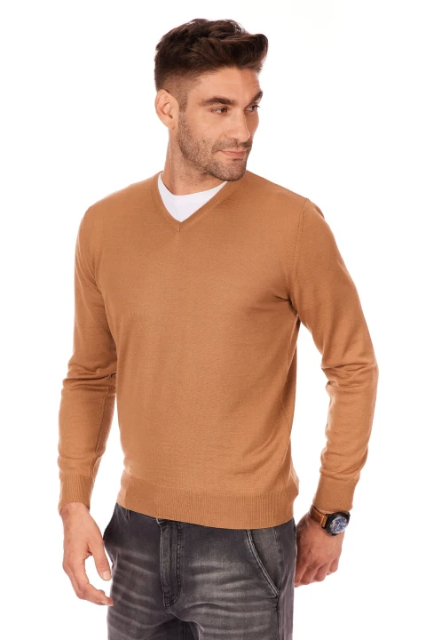 sweter-meski-w-serek-wełna-akryl-camel-klasyka-elegancki-Lanieri-Fashion.jpg